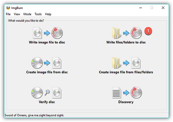 「ImgBurn」を起動