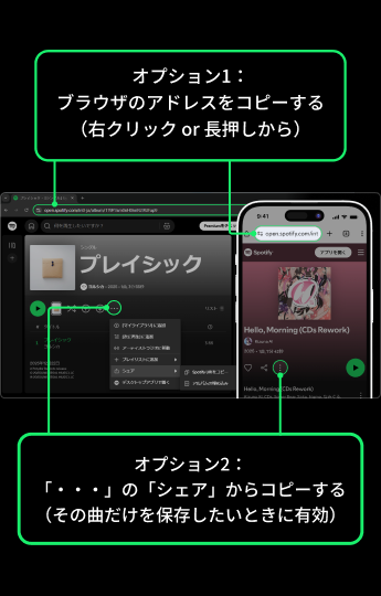 Spotify曲urlの取得方法1