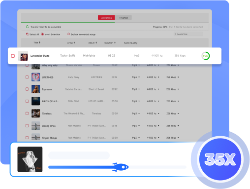 TuneFab 最大35倍のダウンロード速度