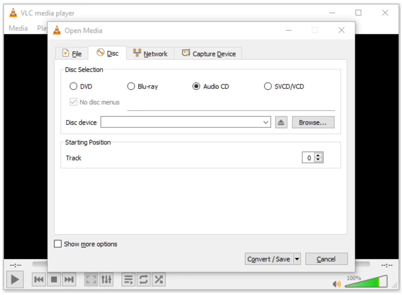 VLC Media PlayerでCDをMP3に変換